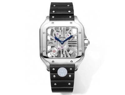 THB Factory Santos Hollow Tape  Silver blue steel case diameter 39.8mm watch